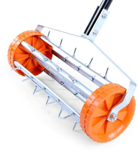 Fuxtec Rasenlüfter FX-RL400 mit 43 cm Breite, Vertikutierer Rasenbelüfter Rasenrolle