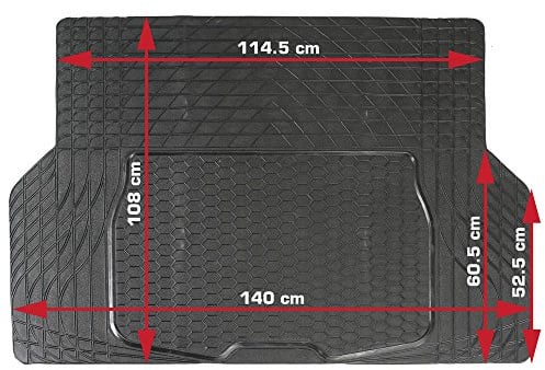 Dino KRAFTPAKET Kofferraummatte universal zuschneidbare Gummimatte Antirutschmatte universeller Kofferraumschutz schwarz, 140 x 108 cm