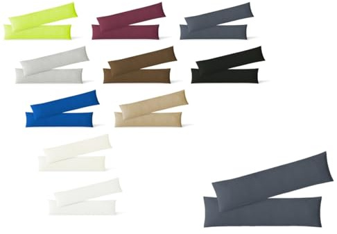EXKLUSIV HEIMTEXTIL Jersey Kissenbezug Hülle 2 Sparpack Set mit Reißverschluss hochwertige Qualität 40 x 145 cm anthrazit