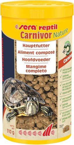 sera Turtle Adult Carnivore Duo Pellets 1.000ml (310g) | Wasserschildkrötenfutter Adult | Premium Futter für Erwachsene Schildkröten | Hoher Fischanteil | Schildkröten Futter