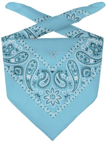 Lipodo Bandana Tuch Damen/Herren/Kinder - Kopftuch in hellblau aus 100% Baumwolle - Multifunktionstuch in Einheitsgröße (55 x 55 cm) - vielfältige Tragemöglichkeiten