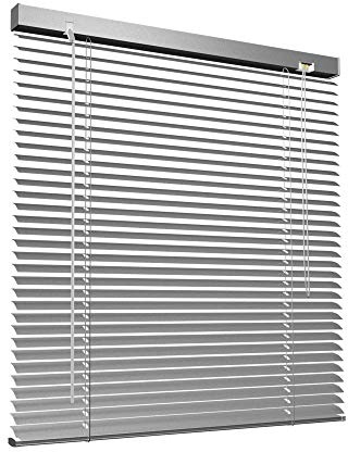 Victoria M. Aluminium Jalousie, 110 x 130 cm, Silber, Jalousie ohne Bohren, inkl. Klemmclips