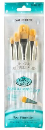 Royal & Langnickel RAQUA-201 - Aqualon Wisp 5-teiliges Katzenzungen-Pinsel Set