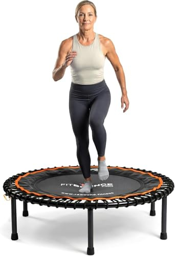MXL FIT Bounce PRO Bungee Rebounder - Premium Indoor Mini Trampoline for Adults Silent Low-Impact Bounce, Half-Folding with Foldable Steel Legs & Carry Bag - 40 400lb Limit