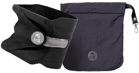 trtl Travel Pillow Schwarz | Nackenkissen für Flugzeug & Auto | Ergonomisches Reisekissen | Einzigartiges Stützsystem | Waschmaschinenfest
