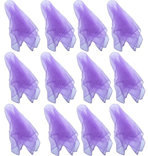 Hoerev Jonglier-Tanzschals 12er-Pack - Mischfarben und einfarbig (ca. 60cm x 60cm),Violett