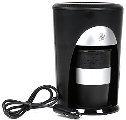 All Ride Kaffeepadmaschine für 1 Tasse, 24 Volt 300 Watt, Kaffeemaschine inkl. Kaffeebecher mit Deckel