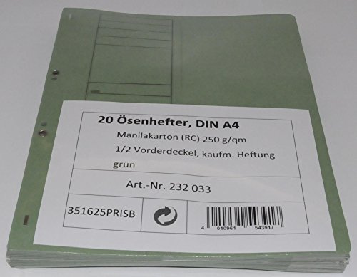 Ösenhefter grün A4-20 Stück