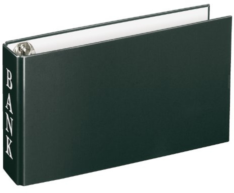 VELOFLEX 4168380 - Bankordner DIN A6, Ordner, Ringbuch für Kontoauszüge, 2-Ring-Mechanik, 30 mm Füllhöhe, mit Niederhalter, schwarz, 1 Stück