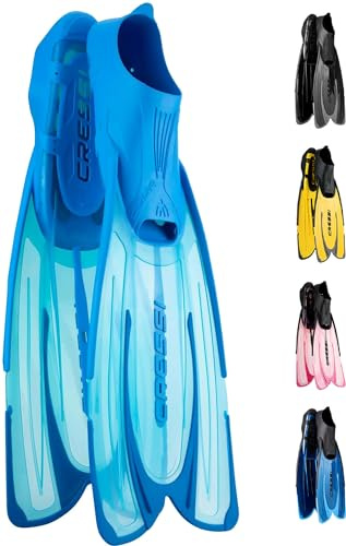 Cressi Agua Fins Schwimmflossen - Verstellbares Fußteil zum Tauchen - Ergonomische Kurzflossen Erwachsene & Kinder - Langlebiges Fin-Material - Aquamarine - 39/40