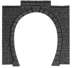 NOCH® Tunnel-Portal, 1-gleisig H0 Kunststoff, in Grautönen für Modellbahn und Diorama Enthusiasten