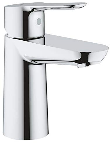 GROHE BauEdge, Waschtischarmatur, wassersparend (Wasserhahn für das Bad, 15cm hoch, mit Keramikkartusche, einfache Installation am Waschbecken), chrom, 23330000