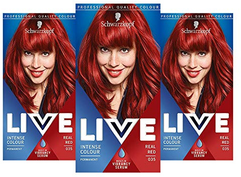 Schwarzkopf Intensiven Farben Permanentes Haarfärbemittel, 35 Echtes Rot set of 3