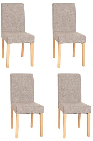 Mendler 4er-Set Stuhl Littau - Textil, grau, helle Beine | Esszimmerstuhl, Küchenstuhl
