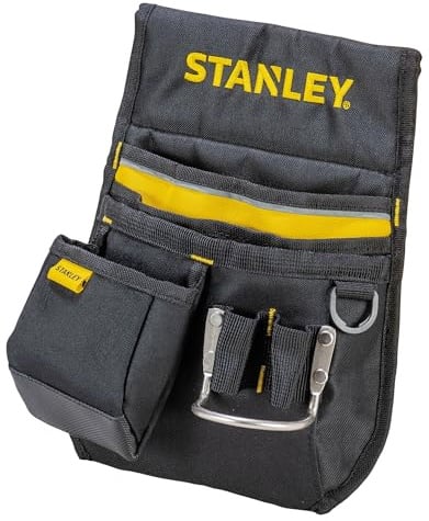STANLEY Gürteltasche Werkzeuggürtel (24x6x15.5cm, 600 Denier Nylon, mit 2 Nageltaschen, 1 Hammerhalter und 1 Bandmaßtasche, leicht zugängliche Fächer)