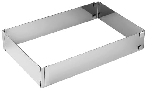 Zenker "Patisserie" Backrahmen ausziehbar – Flexibel verstellbarer Tortenrahmen, Edelstahl, Spülmaschinenfest, Made in Germany, Silber