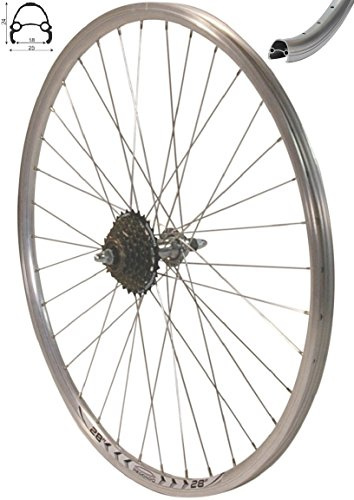 Exal Redondo 28 Zoll Laufrad Hinterrad inkl. 7 Fach Shimano Schraubkranz Felge Alu Rad