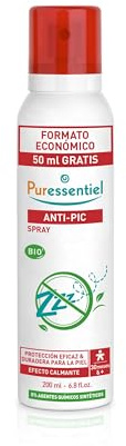 Puressentiel Abwehrspray Mücken, Tigermücken, Insekten & Zecken 200 ml | Wirksamkeit bis zu 7 Stunden. DEET-frei. Pflanzlicher Wirkstoff gewonnen aus Zitronen-Eukalyptus. Ab 30 Monaten.
