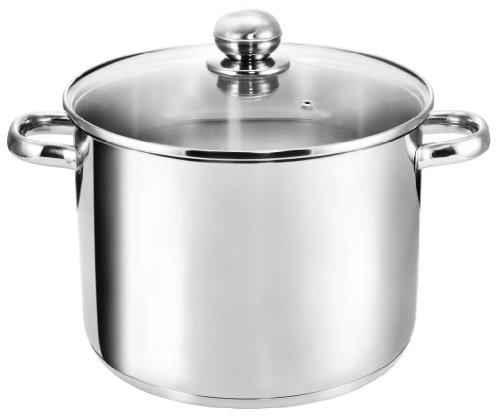 KOPF Kochtopf groß Grandis Ø 26cm, 10 Liter, Induktion, Topf aus Edelstahl | Backofen- & Spülmaschinengeeignet | Suppentopf | Höhe 19cm | Kochtopf inkl. Glasdeckel | für alle Herdarten geeignet