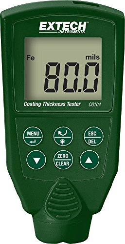 Extech Schichtdickenmessgerät, 1 Stück, CG104 | Ferro 0-1250um, Nicht-Ferro 0-2000um, Dualmodus-Autoerkennung, hintergrundbel. LCD, ein Knopf