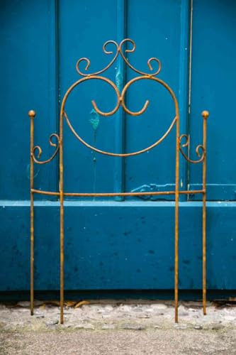 Beetzaun 78x 51cm Beetbegrenzer Rankgitter halbrund Rost Metall Volleisen