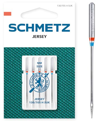 SCHMETZ | 5 Nähmaschinennadeln | Jersey | 130/705 H SUK | Nadeldicke 80/12 | auf jeder gängigen Haushaltsnähmaschine einsetzbar