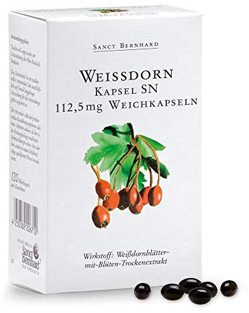 Sanct Bernhard Weissdorn Kapsel SN, 112,5 mg Weichkapseln mit Trockenextrakt aus Weißdornblättern mit Blütenextrakt 120 Kapseln