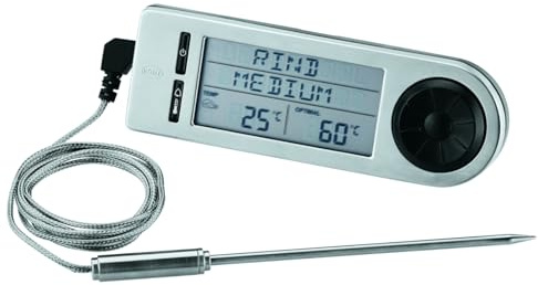 RÖSLE Bratenthermometer digital, Hochwertiges Thermometer zur Bestimmung der idealen Fleischkerntemperatur auf dem Grill oder im Backofen, -20 °C bis 250 °C, mit Magnethalterung, Edelstahl 18/10