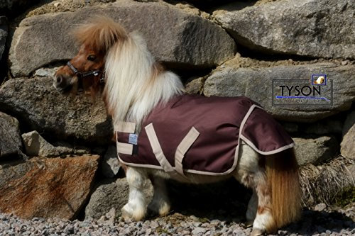 Regendecke Decke Pony Shetty Minishetty Braun/Beige 600 D nur Klett Outdoordecke Ponydecke 70 75 80 85 90 95 100 Hier 100 cm cm