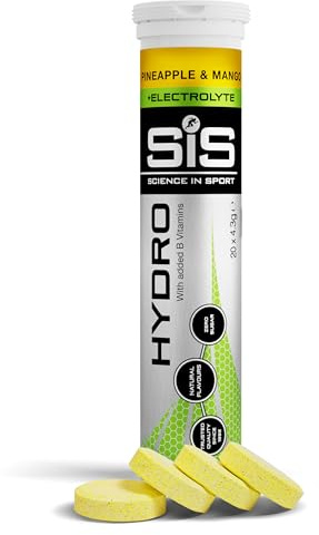 Science in Sport HYDRO Tabletten 20 Stk. Ananas Mango - Elektrolyte Tabletten, Vegan, Brausetabletten für einen ausgeglichenen Wasser- und Elektrolyte-Haushalt (Verpackung kann variieren)