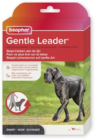 BEAPHAR - Gentle Leader® - Hundehalfter Für Große Rassen - Aus Nylon - Trainingshilfe Zur Kontrolle Und Führung - Von Tiertrainern Empfohlen - Größe L - Schwarz