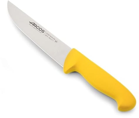 Arcos Fleischermesser aus Nitrum Edelstahl - Ideal für Fleisch - Griff aus Polypropylen, System zur Farberkennung für Langzeit- und Schwerlastgebrauch - Gelb, Serie 2900