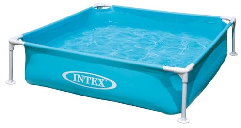 Intex 57173NP - Mini Frame Pool Blau, Stahl und PVC, Blau, 122x122x30 cm