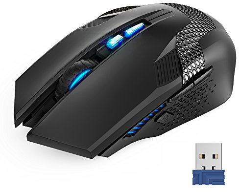 TECKNET Kabellose Gaming Maus, 2,4 GHz Wireless Mouse Gaming mit Schnellfeuertaste, 8 Tasten, 4800 DPI, 20 Millionen Klicks, Ergonomische Optische Maus für PC/Mac/Laptop