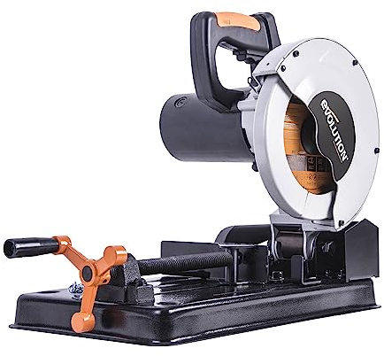 Evolution Kappsäge Rage 4 | Kapp-Zug-Gehrungssäge 1250 W | inkl. Ø 185 mm HM-Sägeblatt Multi-Material-Schneiden Holz, Aluminium, Stahl, Kunststoff | Querschnittkapazität 97 mm x 46 mm | 0-45˚ Gehrung