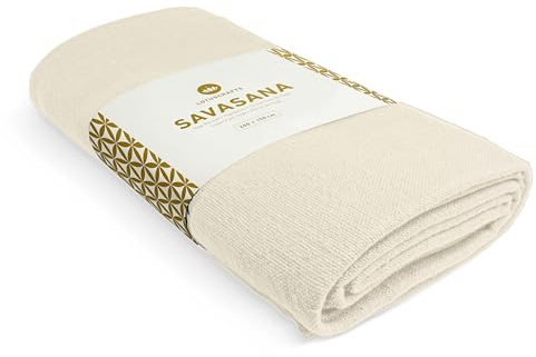 Lotuscrafts® Yogadecke Baumwolle Savasana 200 x 150 cm, Meditationsdecke, Widerstandsfähig & Langlebig, aus 100% Baumwolle, Yoga Decke für Entspannung