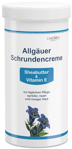 CareMed Allgäuer Schrundencreme bei spröden und rissigen Füßen, Schrundensalbe, sehr trockene Füsse, 450ml Nachfüll