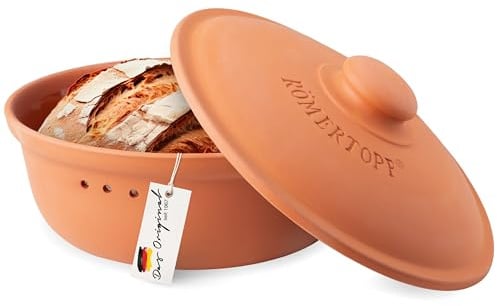 Römertopf Brottopf aus Keramik, ideal zu Brotaufbewahrung aus Ton Ø 30,0 cm