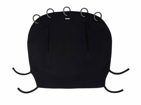 Dooky - Sonnenschutz für Kinderwagen, Buggy & Babyschale - Schwarz - Sonnensegel Wetterschutz, Windschutz Regenschutz Kinderwagen, Sonnenschutz Buggy, Sonnenschirm - Baumwolle - LxBxH = 26x3x18 cm