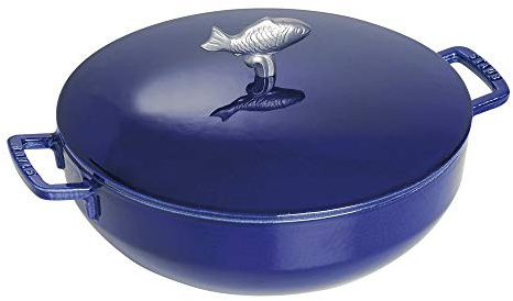 STAUB Cocotte, Gusseisen Bräter, Alle Herdarten inkl Induktion, Rund, 28 cm, 6,7 L, Dunkel-Blau