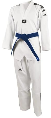adidas Kinder/Erwachsene WT Taekwondo Student Dobok ohne Streifen Kampfsport WTF Kinder Uniform 140 cm weiß