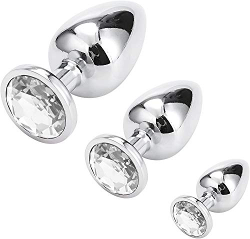 Greenpinecone Klein Medium Groß Metall Analplug Set Buttplug Anal Butt Plug mit Kristall Diamant