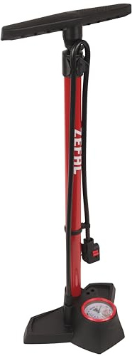 ZEFAL Profil Max FP30 Fahrradpumpe Standpumpe - 11 bar - Fahrrad Pumpe für alle Ventile - Bike Pump, rot/schwarz/weiß