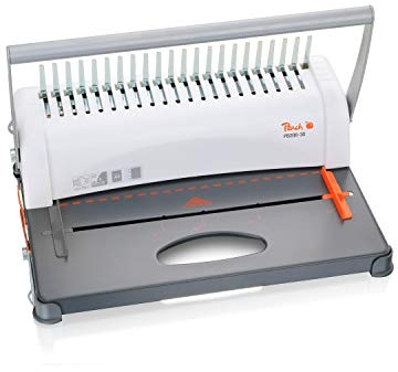 Peach PB200-30 Plastikbindegerät | Star Binder Pro - DIN-A4 |bindet 350 Blatt |max. 38 mm Binderücken | 12 Blatt Stanzkapazität | inkl. 15-teiligem Starterset