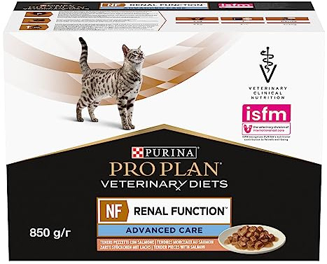 Purina Pro Plan Veterinary Diets NF Renal Function | 10 x 85 g | Nassfutter für Katzen | Spezielle Nährstoffmischung mit niedrigem Phosphorgehalt | Lachs