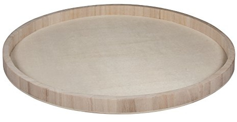 Rayher 62732000 Holz-Schale zum Dekorieren, 40 cm ø, Randhöhe ca. 2,6 cm, Bodenstärke ca. 2 – 3 mm, Holztablett rund, Natur