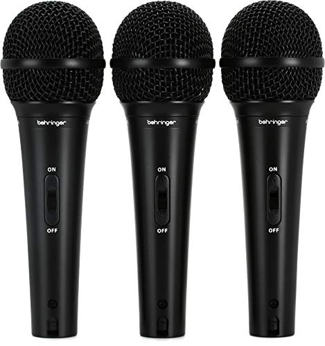Behringer ULTRAVOICE XM1800S 3 dynamische Gesangs- und Instrumentenmikrofone mit Nierencharakteristik (3er-Set)
