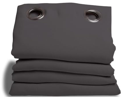 3in1 Lärmschutzvorhang zur Isolierung gegen Lärm, Licht & Kälte, Patentierte Technologie, Oeko-Tex®, Grau - Metall, 140 x 260 (BxH) cm, Ösen (1 Vorhangschal)