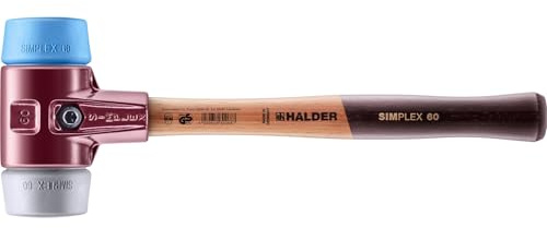 SIMPLEX-Schonhammer, TPE-soft/TPE-mid; mit Tempergussgehäuse und hochwertigem Holzstiel | D=60 mm | 3013.060