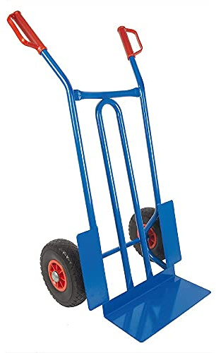Trestles Profi Sackkarre Sackkarren Vollgummireifen 250kg Transportkarre S01 blau Sackrodel Karre pannensicheres PU Rad | Stahl | Radschutz | Sicherheitsgriffe